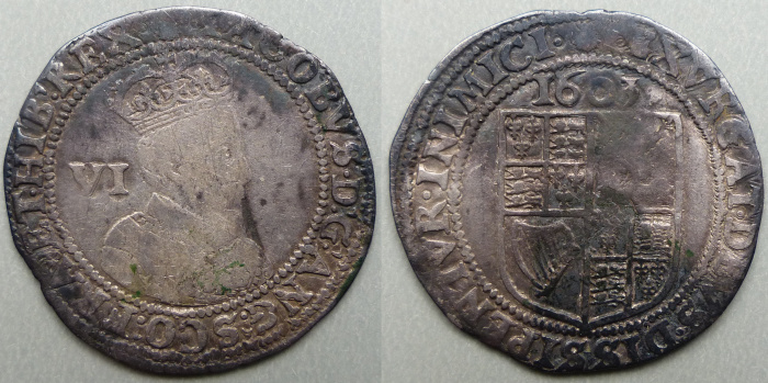 James I 1603 sixpence